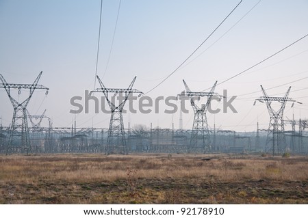 Pylon and transmission power lines - Stock Image - Everypixel