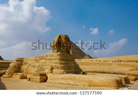 Famouse Sphinx and the great pyramids Cairo, Egypt