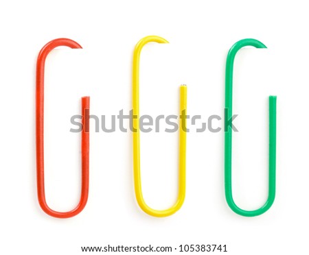 Paper Clip Set Isolated On White Background Stock Photo 105383741