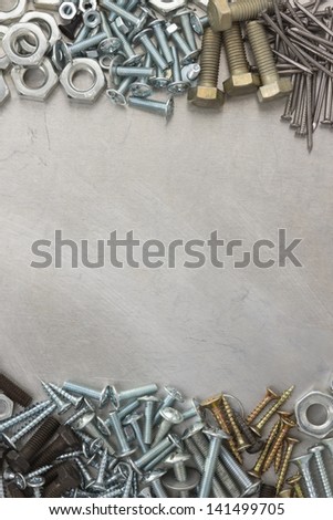 metal construction  hardware tool on metal texture