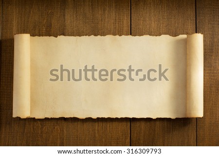 parchment scroll on wooden background ez canvas