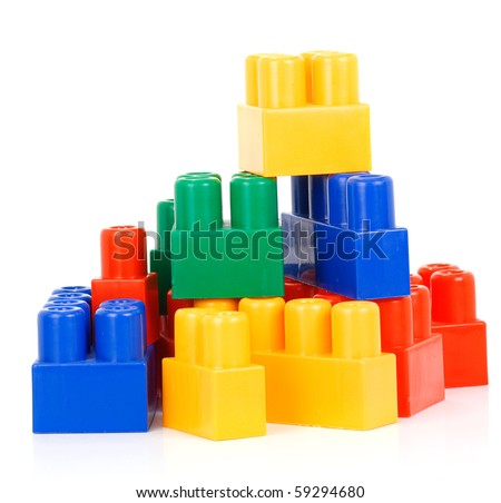 assemble of colorful plastic bricks