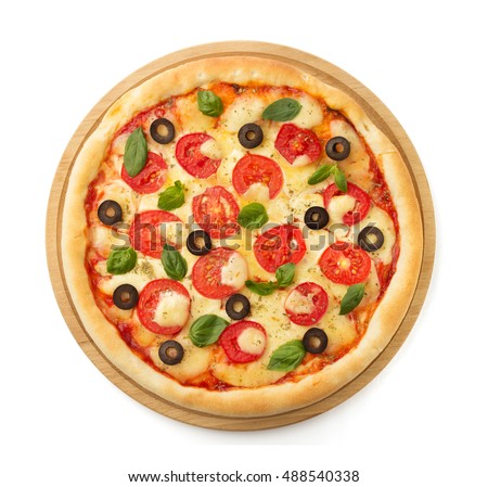 Similar – Image, Stock Photo Pizza vegetarian top view isolated on a purple background
