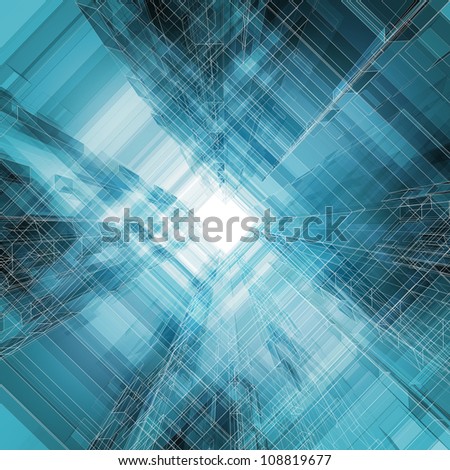 Abstract architecture background. 3d render