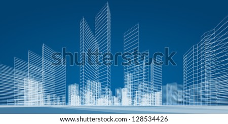 City project. 3d render image