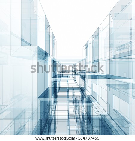 Abstract architecture background. Architecture design and 3d model my own