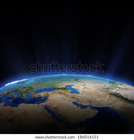 Middle East. Elements of this image furnished by NASA