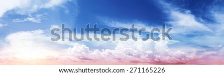 Colorful sky and clouds. Summer background