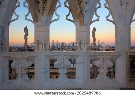Similar – Image, Stock Photo Detail of the Milan cathedral