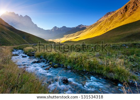 Similar – Image, Stock Photo water stream Village