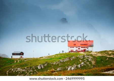 Similar – Image, Stock Photo Rifugio Lavaredo and di Cadini mountains in background, Sesto Dolomites, Trentino, Alto-Adige, South Tyrol, Italy