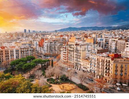 Similar – Image, Stock Photo Barcelona city buildings at the afternoon