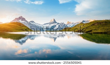 Similar – Image, Stock Photo Spectacular landscape of mountain ridge and blue sky