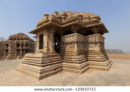 Gwalior fort in Madhya Pradesh, India. 	mother-in-law and daughter-in-law temples.