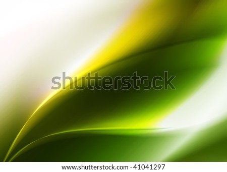 Green abstract background with green abstract leaf contours