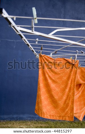 Bed sheets hung out for drying
