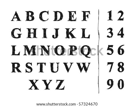 Sketch Alphabet. Font. Stock Vector Illustration 57324670 : Shutterstock