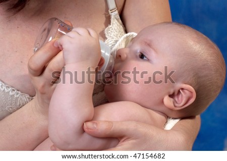 bottle feeding of the small child