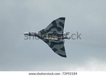 FAIRFORD, UK - JULY 18: Vulcan aircraft participates in the Royal International Air Tattoo airshow event July 18, 2009 near Cirencester, England.