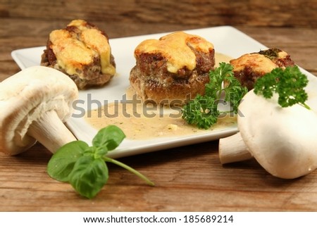 baked and stuffed mushrooms