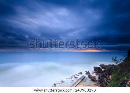 Australian beach at sunrise (Gold Coast, Miami Beach, QLD, Australia)