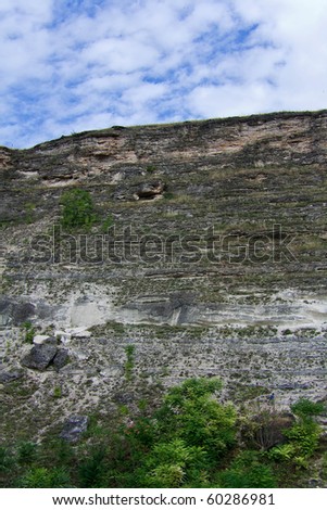 Sheer cliffs, ancient caves in the Old Orhei Moldova