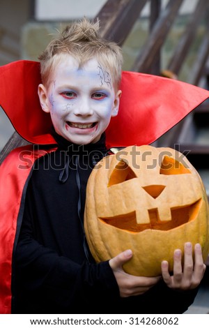 little boy curve faces in fairy costume on holiday halloween