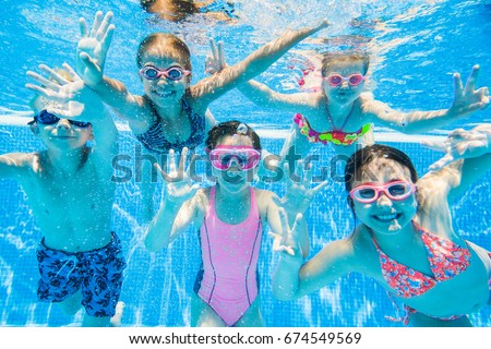 Image, Stock Photo Boy with diving goggles in swimming pool