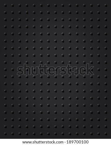 Spherical ball knobs pattern on matte black background