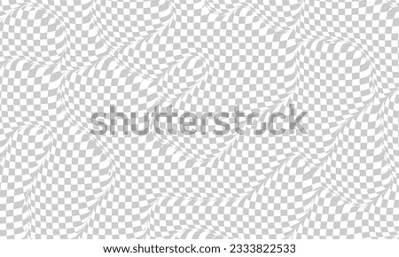 Stylish abstract wavy transparent photoshop background. Checker chess board square grid line gray and white vector background