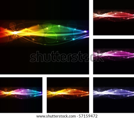 abstract wave multicolor pack,eps10 format