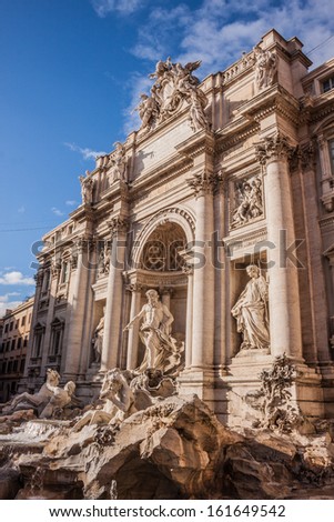 Fountain di Trevi - most famous Rome's fountains in the world. Italy.