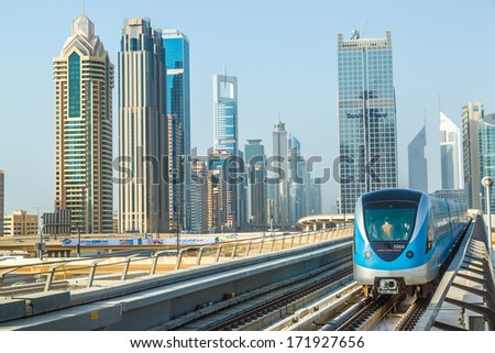 DUBAI, UAE - NOVEMBER 14 - The construction cost of the Dubai Metro project has shot up by about 80 per cent from the original US$ 4.2 billion to US$ 7.6 billion on November 14, 2013.