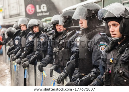 KIEV, UKRAINE - 18 FEBRUARY: Protest against \