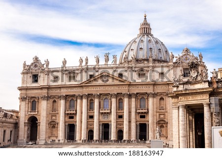 St. Peter\'s Basilica, St. Peter\'s Square, Vatican City.