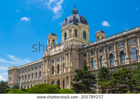 The Museum of Natural History in Vienna. View from the Maria-Theresien Place