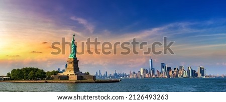 Similar – Image, Stock Photo New York city view with skyscrapers in sunny day