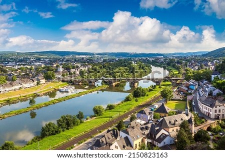 Panoramic aerial view of Trier in a beautiful summer day, Germany Foto d'archivio © 