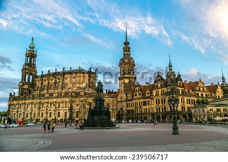 DRESDEN, GERMANY - JULY 11, 2014: Monument to King John of Saxony in Dresden, Germany in a beautiful summer day on July 11, 2014