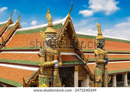 Similar – Image, Stock Photo Roof decoration of a temple near Ninh Binh, Vietnam