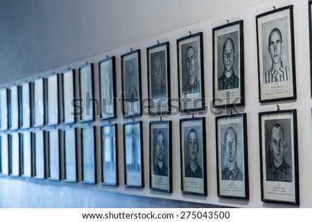 OSWIECIM, POLAND - JULY 22: Exhibition in Concentration camp in Auschwitz. It is the biggest nazi concentration camp in Europe on July 22, 2014 in Oswiecim, Poland