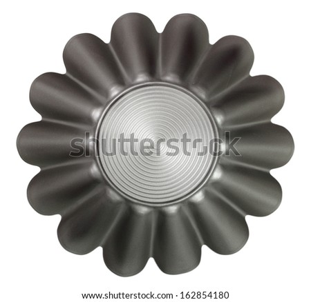 Fluted Cake Tin, Mould, Pan. Cupcake (Brioche, Tart, Sponge) Muffin Tin. Non Stick. Isolated with clipping path. Directly Above.