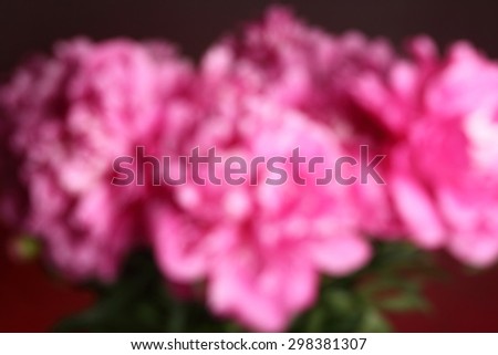 Pink peony bunch blurred background