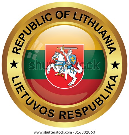 lithuania icon in english and lithuanian language