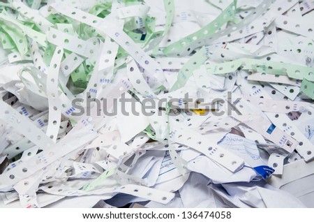 Waste paper recycling. office