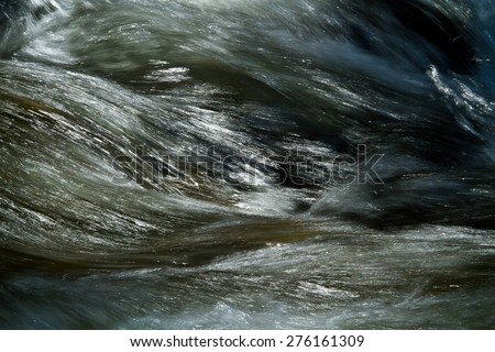 Closeup shot of water movement from a river, strong current