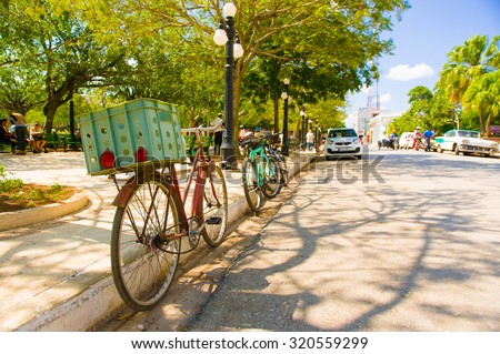 CIEGO DE AVILA, CUBA - SEPTEMBER 5, 2015: Local transportation product of the embargo and lack of cars in Downtown of Ciego de Avila. Located in the central part of Cuba