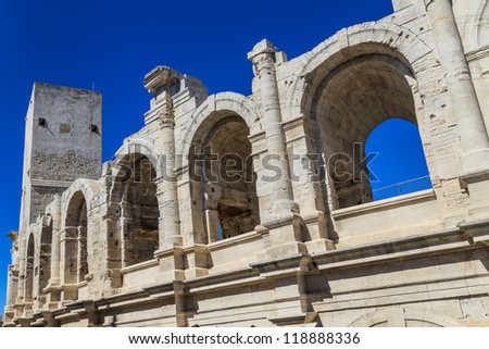 Roman Arena / Amphitheater in Arles, Provence, France
