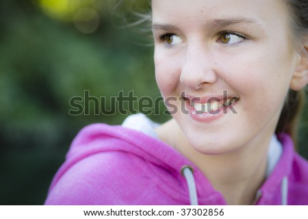 Portrait Of Tween Girl Smiling