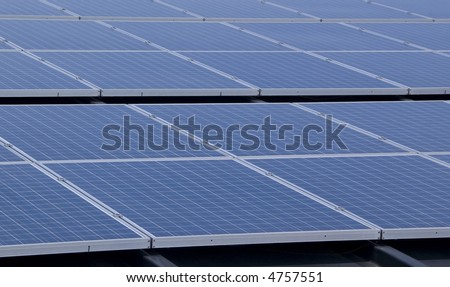 Solar electric panels on a roof